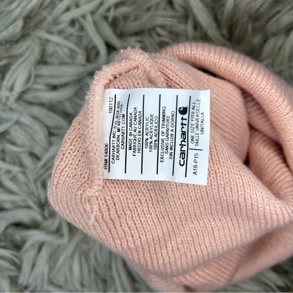Carhartt Pink knit patch logo beanie one size - Picture 4 of 5